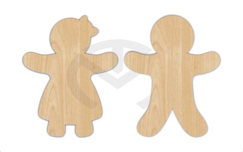 Gingerbread Boy/Girl 01672 Unfinished Wood Laser Cutout | Etsy ...