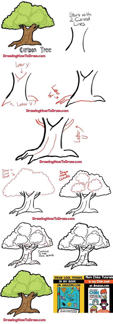 How To Draw A Cartoon Tree