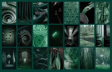 Slytherin Aesthetic Wall Collage Kit Digital Download 70 Images 4 X 6