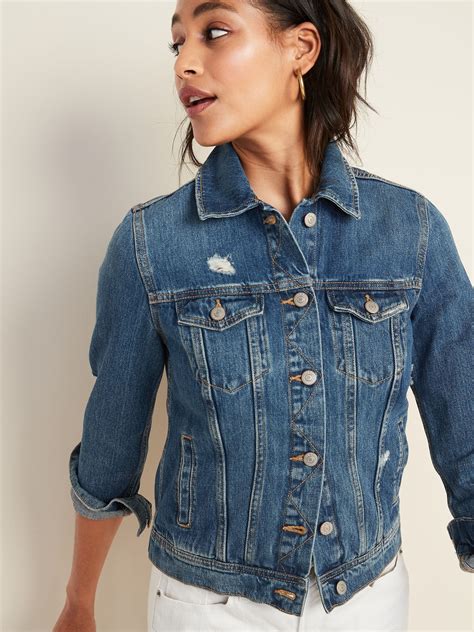 Distressed Jean Jacket For Women Old Navy Jackets For Women