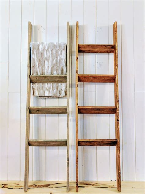Wooden Blanket Ladder 5 Ft Etsy Wooden Blanket Ladder Rustic