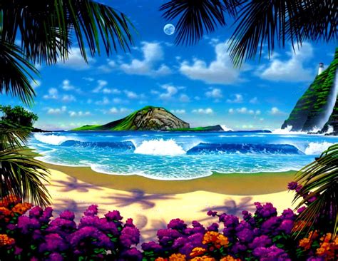 Beautiful Paradise Ocean Waves Wallpaper Hd | High Definitions Wallpapers