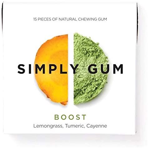 Simply Gum Natural Chewing Gum Boost With Lemongrass And Turmeric