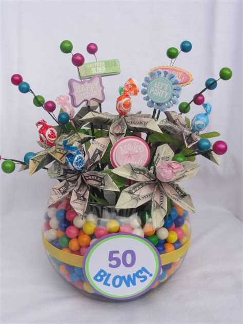 Unique birthday gifts for my sister. Money bouquet for my sister-in-law's 50th birthday (With ...