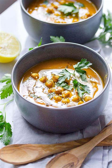 In 3 qt saucepan, cover squash with water and cook until tender. Butternut Squash Bisque with turmeric roasted garbanzos ...