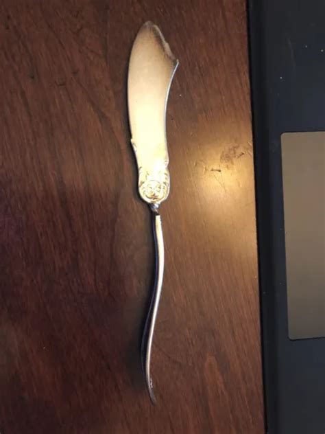 Antique Silverplate Flat Handle Master Butter Knife Oneida Greylock 6