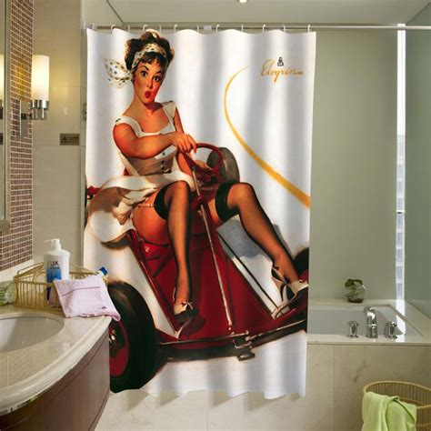 Sexy Retro Pinup Girl 021 Shower Curtain Sexy Retro Pinup Girl 021 Shower