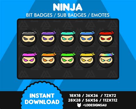 Ninja Twitch Sub Badges And Twitch Emotes Digital Art And Collectibles