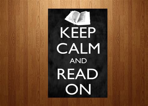 Keep Calm And Read On Chalkboard Classroom Poster Digital Etsy