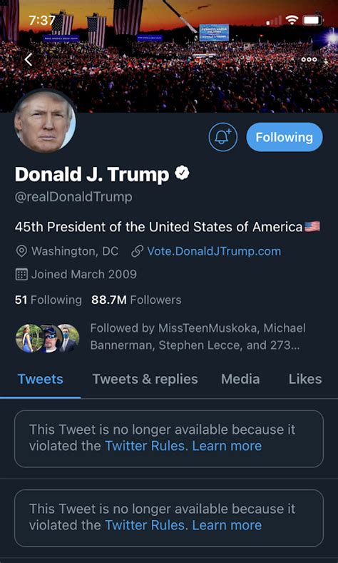 Us President Trump Banned From Twitter For Twelve Hours My East