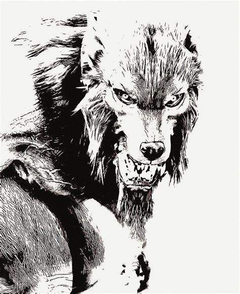 Creepy Werewolf Painting By Am Fineartprints Fine Art America