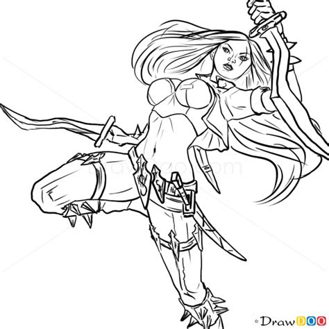 Visit our website for unlimited lol doll coloring sheets for free! How to Draw Katarina, League of Legends