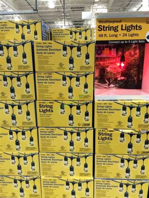 Feit Electric 48 Ft String Lights Outdoor Weatherproof Costcochaser