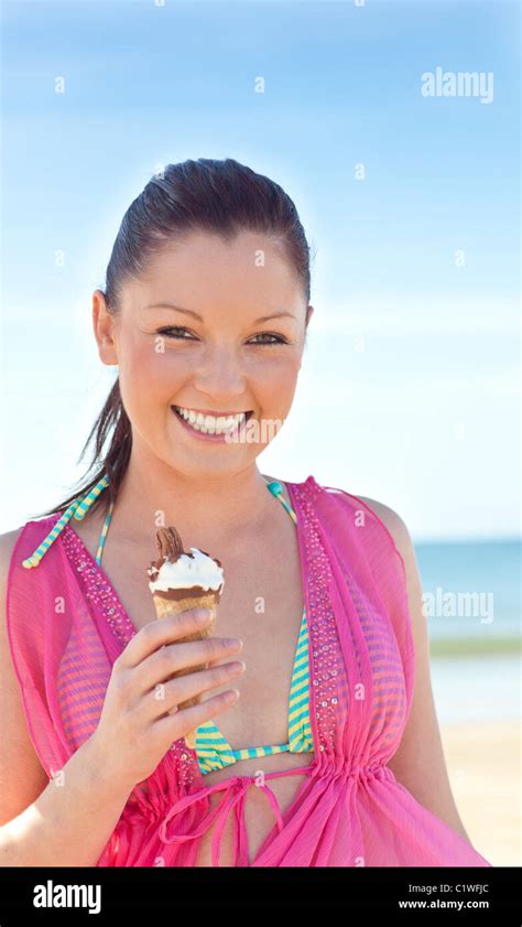 Pretty Girl On The Beach In A Bikini Stock Photo Alamy Hot Sex Picture