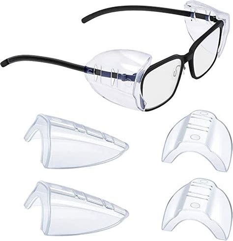 2 pairs eye glasses side shields flexible slip on side shields for safety glasses side shields