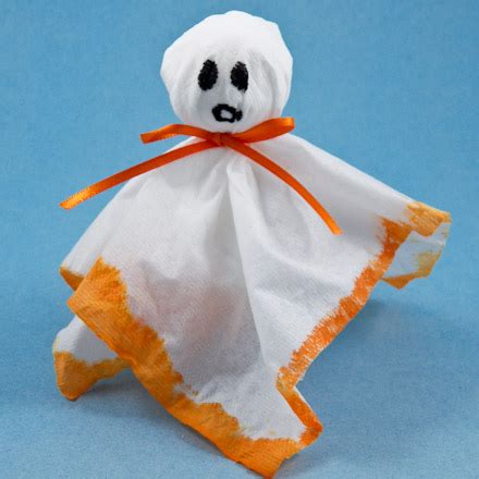 How To Make Colorful Tissue Ghosts Halloween Crafts Aunt Annie S Crafts