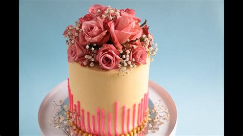 Perfect Straight Edges Fresh Flower Bouquet Cake Tutorial Rosie S Dessert Spot Youtube