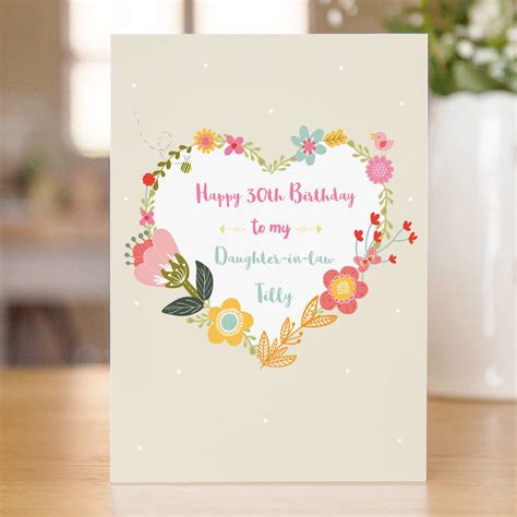 Personalised Happy Birthday Daughter In Law Card By Rosefinch Studio