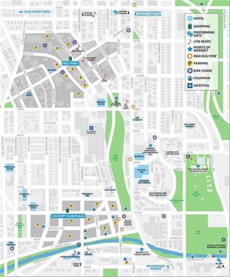 Country Club Plaza And Westport Map Visit Kc