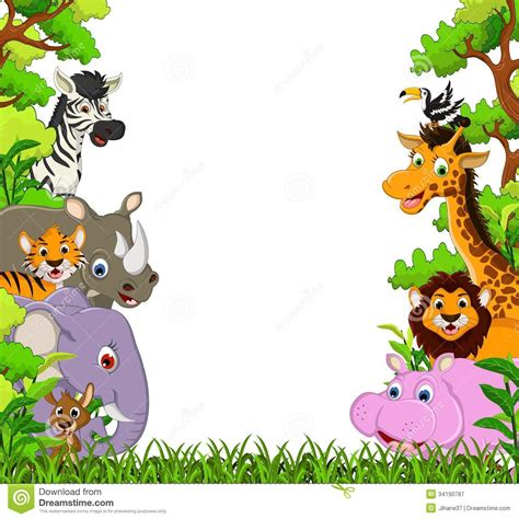 Free Download Jungle Background With Animals Cartoons