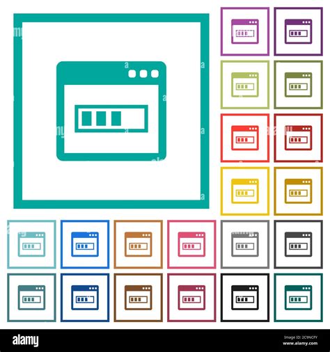 Application Installing Flat Color Icons With Quadrant Frames On White
