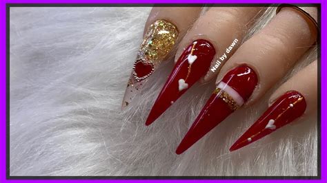 Valentines Acrylic Nails - Cutout Design - Easy Nail Art ...