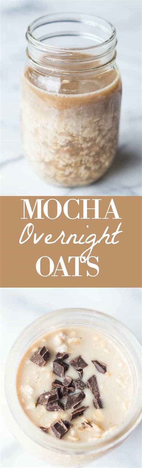 You can omit maple syrup and use mashed banana instead. Mocha Overnight Oats - House of Yumm