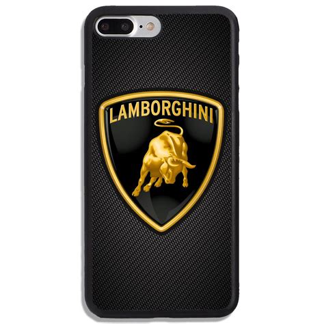 Lamborghini Logo Black Carbon Print On Hard Cover Phone Case Protector
