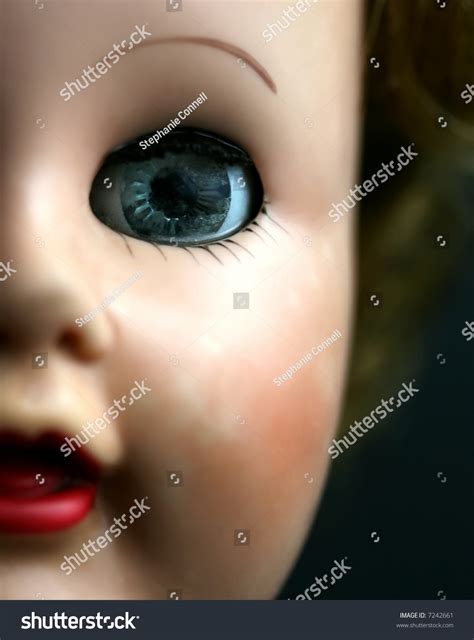 Close Blue Eyed Doll Red Lips Stock Photo Shutterstock