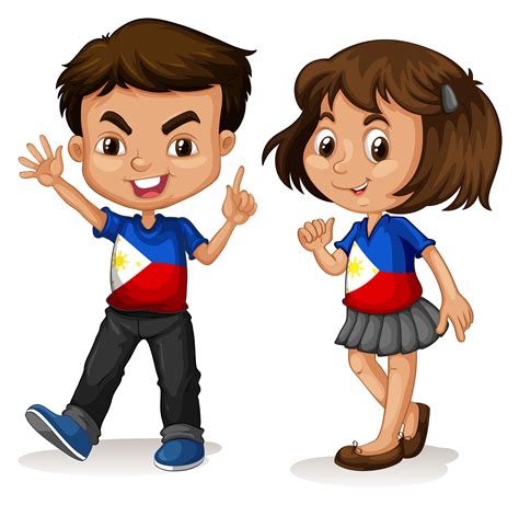 Philippines Boy And Girl Greeting 298959 Vector Art At Vecteezy