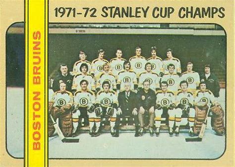 Rookie Cards Of The 1971 72 Boston Bruins Stanley Cup Champions