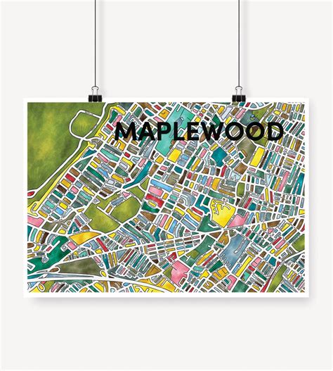 Maplewood New Jersey Neighborhood Map Art Print Etsy