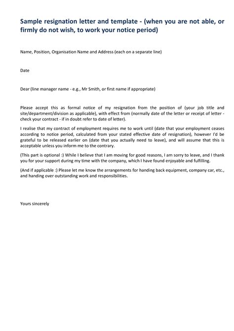 Professional Resignation Letter Sample With Notice Period How To