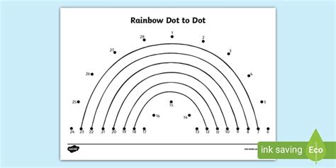 Free Rainbow Dot To Dot Template Worksheets Twinkl