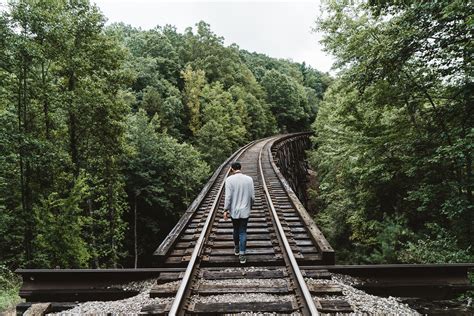 Free Images Man Forest Walking Person Track Railway Railroad