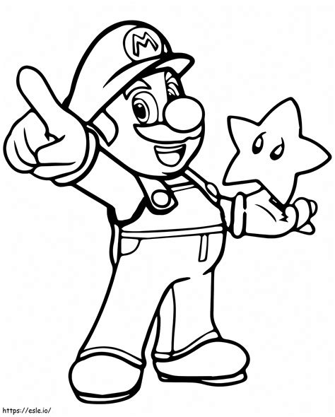 Mario And Star coloring page