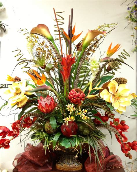 Large artificial floral arrangements made to order in time for christmas. #Tropical Large Arrangement. Designed by Arcadia Floral ...
