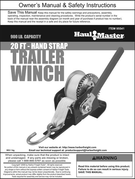 Harbor Freight Manual Winch