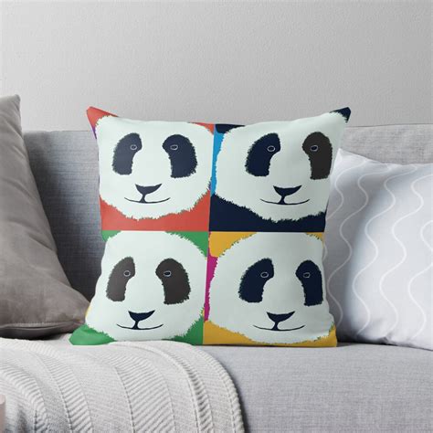 Panda Warhol Throw Pillow For Sale By Sforest Redbubble