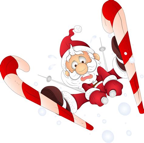 Funny Santa Skiing Christmas Vector Illustrationqjsmnw Sint Pieters Roos