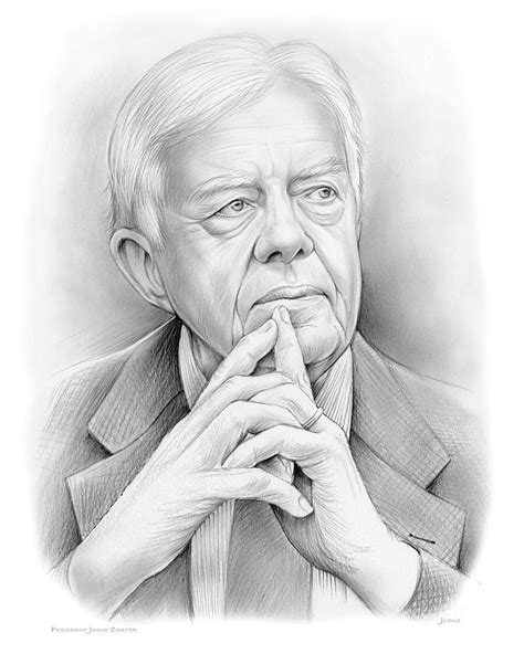 President Carter Drawing By Greg Joens Pixels