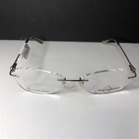 Naturally Rimless Nr 359 Gld Gold Prescription Eyeglass Frames 52 18