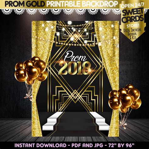 Prom Gold Printable Backdrop Prom Elegant Backdrop Prom Etsy