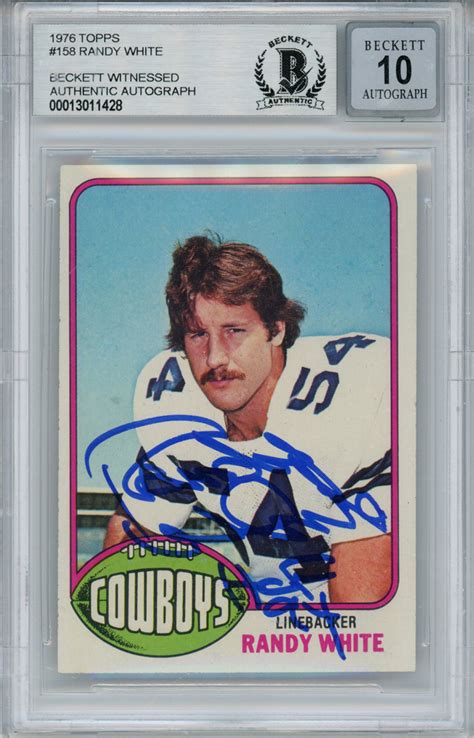 Randy White Autographed Signed Topps Rookie Card Hof Bas Slab