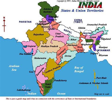 Map Of Indian States And Union Territories Enlarged View Gambaran