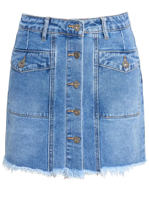 womens stretch denim skirt mini a line skirts raw hem new size 10 12 14 8 6 blue ebay