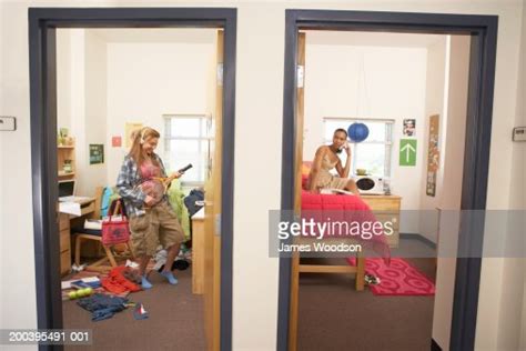 Young Women In Neat And Messy Dorm Rooms Stock Photo Getty Images
