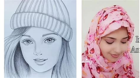 Frequency 1 video / day How to draw a girl wearing winter cap for beginners || Inspired by farjana drawing academy ...