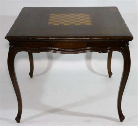 French Antique Inlaid Game Table