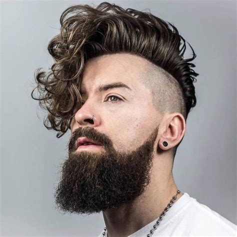 Matchless Half Shaved Hairstyles Men Curly